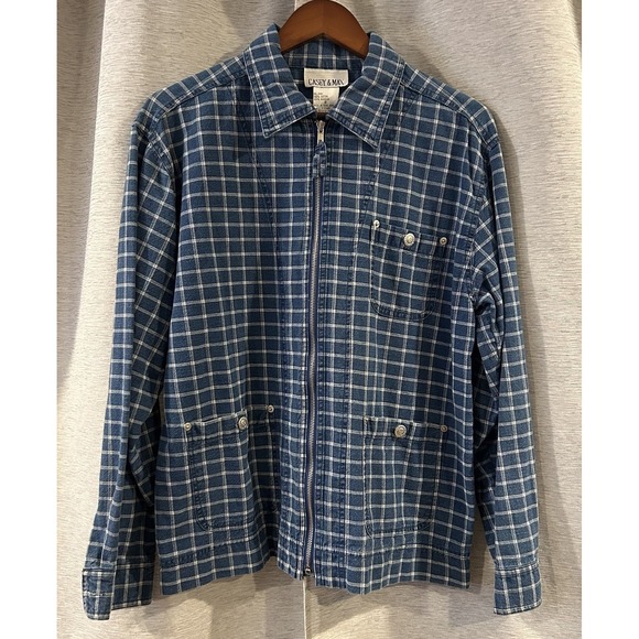 Vintage Casey & Max Checkered Zip Up Jacket Size Small - Picture 1 of 5